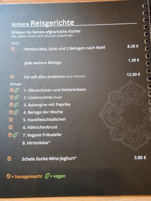 Speisekarte at Die Waffel in Offenbach