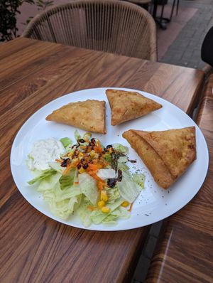 Samosas. Big with lots of filling at Die Waffel in Offenbach