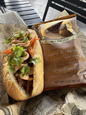 Vegan banh-mi  at Sideward Brewing Co in Orlando