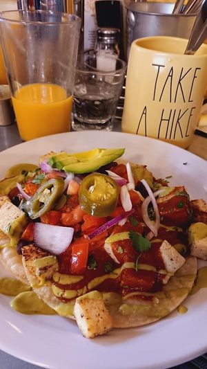 Huevos Rancheros Vegan at Ma Mosa's in Grants Pass
