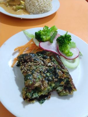 Leek pie at Restaurante Vegetariano Naturaleza y Salud in Lima