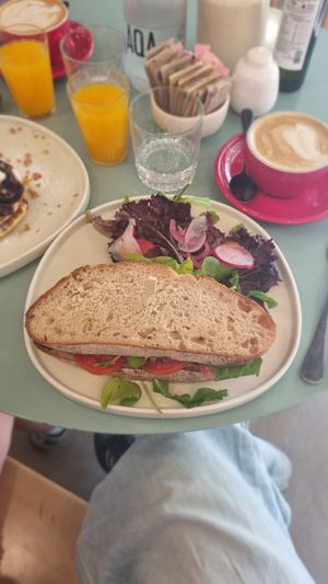 Vegan Sanwich with tomato and mushrooms at Paloma Bakery House in Mendoza