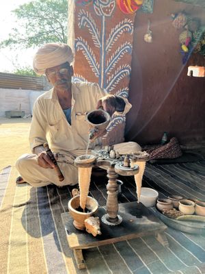 Opium ceremony (village safari tour)   at Chhotaram Prajapat's Homestay in Jodhpur