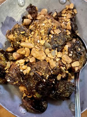 Fried Brussels sprouts — so yum  at Nue in Seattle