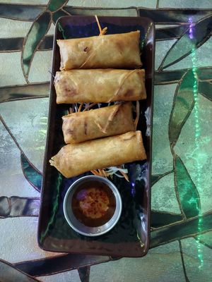 Fresh house made spring rolls at A Mighty Thai in Seaside