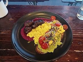 tofu scramble at Unknown Chapter Coffee Roasters in Christchurch