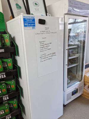 chiller and freezer  at Not Just Veg in Axminster