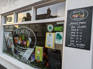 exterior at Not Just Veg in Axminster