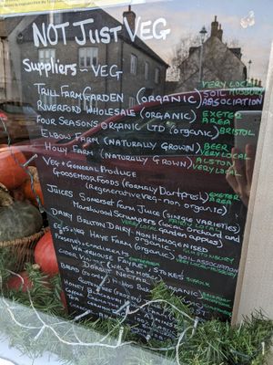 products at Not Just Veg in Axminster