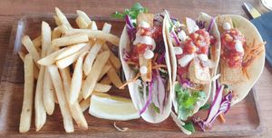 Vegan option tacos at Lost Watering Hole Lancefield Brewery in Lancefield