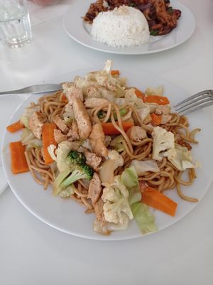 Noodles at Loving Hut in Helsinki