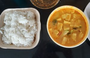 Thai yellow curry at Loving Hut in Helsinki