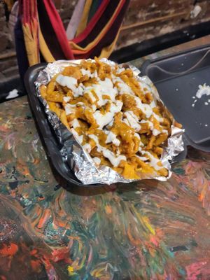 Loaded cheese fries at Moodz Co in Pittsburgh