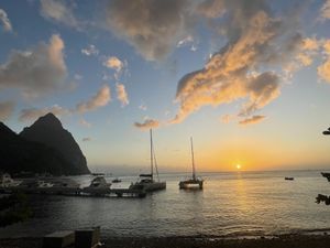  Beautiful sunset!   at Island Chef in Soufriere