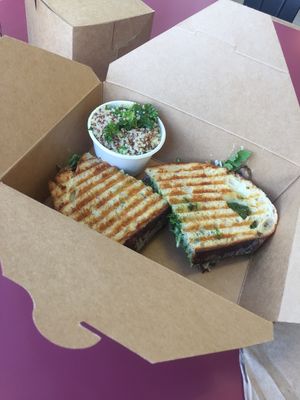 Cremini Panini and Quinoa side at Beet Box Bakery & Cafe in Denver