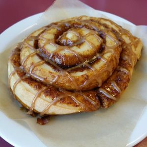 delicious cinnamon roll at Beet Box Bakery & Cafe in Denver