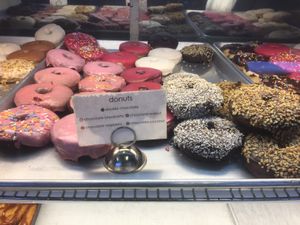 So many delicious donut flavors ! at Beet Box Bakery & Cafe in Denver