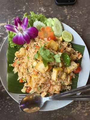 Tom yum rice  at Khao Sok Rasta Thailand in Khao Sok