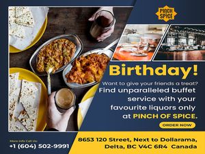 best Indian restaurant in Delta at Pinch Of Spice - Indian Cuisine - Banquet Hall in Delta