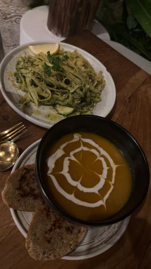 Pumpkin soup too  at Mana Retreat in 