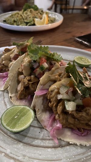 Jackfruit tacos  at Mana Retreat in 