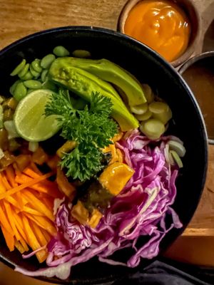 Nori tofu poke bowl  at Mana Retreat in 