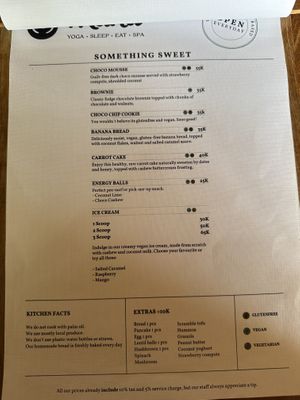 Dessert menu   at Mana Retreat in 