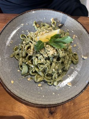 Fettuccine with homemade pestoo  at Mana Retreat in 