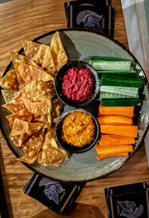 Hummus platter  at Mana Retreat in 