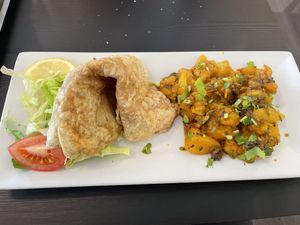 Aloo chaat puri  at Taste of India in Isle Of Skye