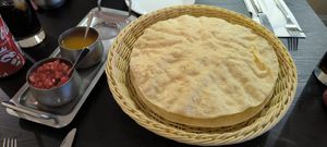 Popadums with vegan chutneys at Taste of India in Isle Of Skye
