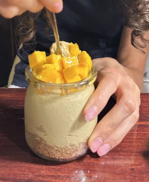 Mango cheese cake, the best!   at Thong Dong 2 - Vegan Friendly Kitchen in Lao Cai