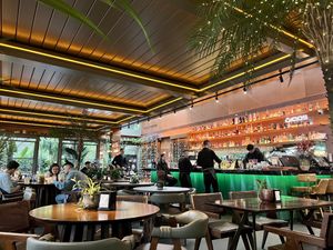 Interior of restaurant   at Millennium Garden in Tirana