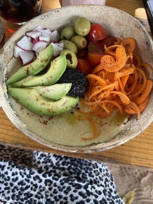 Classic hummus bowl  at YAAB Vegan Kitchen in Puerto Escondido