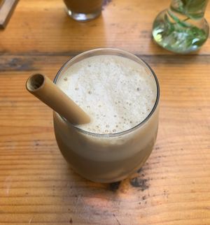 Iced Latte with soy milk  #Veganuary at YAAB Vegan Kitchen in Puerto Escondido