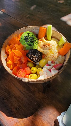 Classico Hummus Quinoa Bowl at YAAB Vegan Kitchen in Puerto Escondido