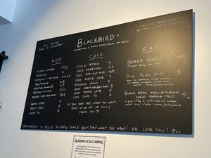 Menu Board June 2023  at Blackbird Infoshop & Cafe in Kingston