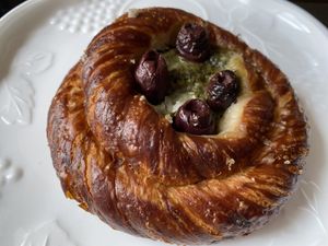 Olive Feta Pesto Danish  at Blackbird Infoshop & Cafe in Kingston