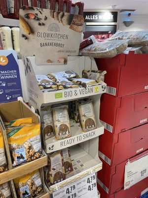 Vegan displays throughout   at REWE Markt Familie Röttcher in Kaarst