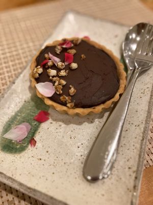 Decadently rich chocolate tart  at Kina Kind Cuisine in Pattaya