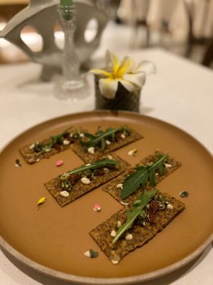 Plant point crust appetiser  at Kina Kind Cuisine in Pattaya