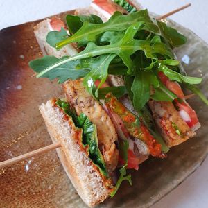 Tempeh sandwich at Kina Kind Cuisine in Pattaya