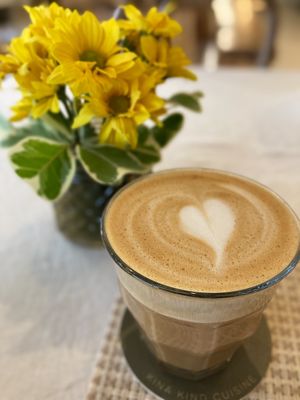 Hot latte  at Kina Kind Cuisine in Pattaya