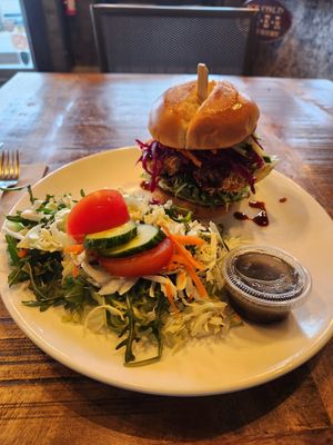 A vision of vegan beauty. at Q Burger in Qualicum Beach