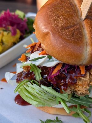 Crispy Tofu...sooooo good. at Q Burger in Qualicum Beach