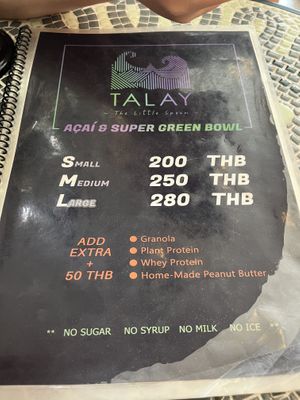 Prices   at Talay The Little Spoon - ทะเลเดอะลิตเติ้ลสพูน in Phuket