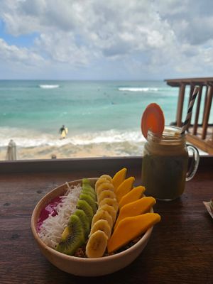 The view at Kelly's Warung in Pecatu