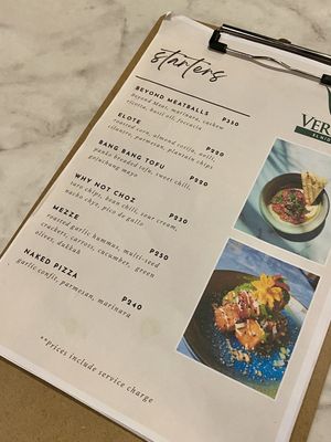 Menu: Starters  at Ver De in El Nido