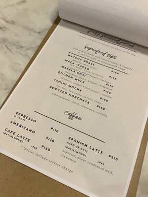 Menu: Juices, Drinks & Coffees  at Ver De in El Nido