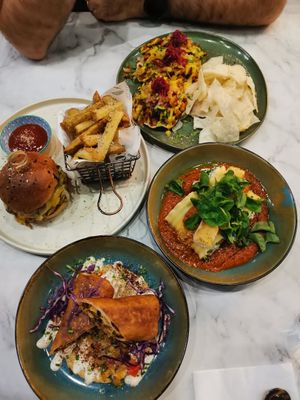 Soyrizo tacos, shroom' melt, lasagna roll ups, tex mex rolls at Ver De in El Nido